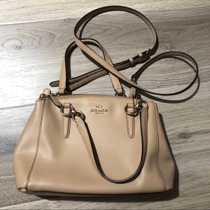 authentic coach tan leather crossbody purse
